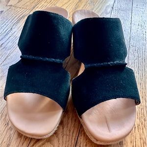 UGG Women’s Eirene Wedge Sandal-Size 8. Never Worn. Black suede.